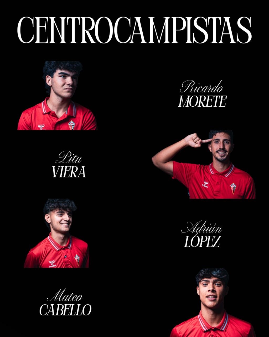 Centrocampistas del primer equipo del CD Mensajero 2026/27, bloque 1